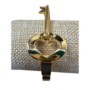 Kate Spade Gold Plated Heart Key Bangle Bracelet 6.75 Inch